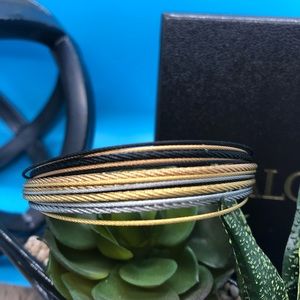 Alor Cable Bracelet Gold Black Rose Silver Strands